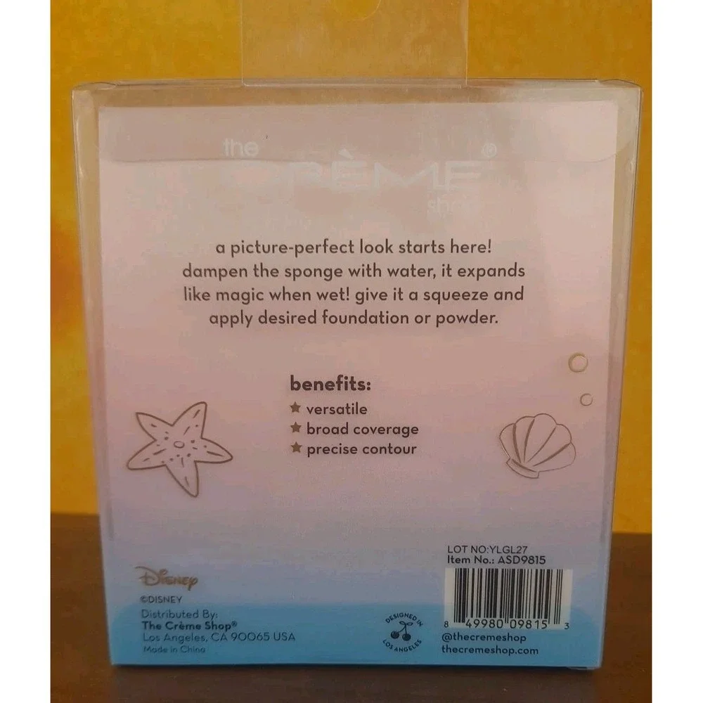 The Creme Shop Disney Princess Ariel Shore Blend Blender Sponge Duo Edge-Cut NIP